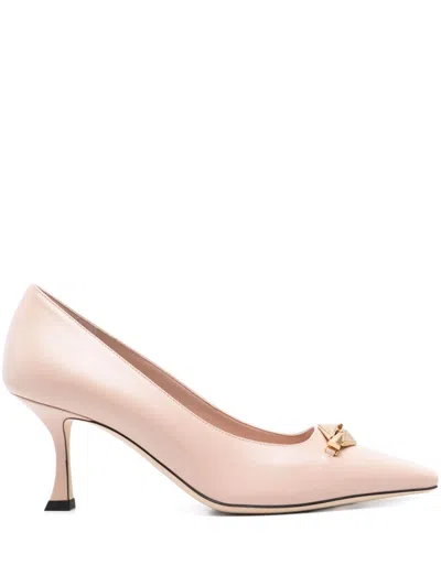 Jimmy Choo Light Pink Leather Heeled Sandals