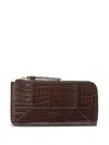 Jimmy Choo Lise-z Crocodile-effect Zip-around Wallet In Brown