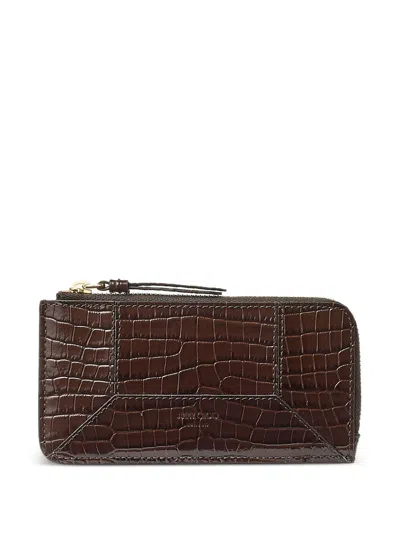 Jimmy Choo Lise-z Crocodile-effect Zip-around Wallet