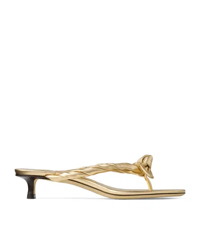 Jimmy Choo Liss  Leather Mules In Gold