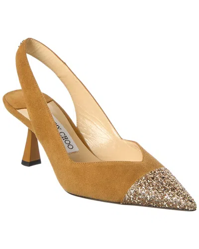Jimmy Choo Liya 65 Suede Slingback Pump In Brown