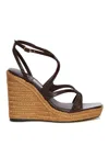 Jimmy Choo Ayla 110 Shoe With Lizard Effect Leather Wedge In Marrón