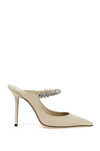 Jimmy Choo Lizard-embossed Leather Bing Mules In Neutro