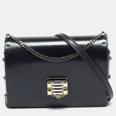 Pre-owned Jimmy Choo Lockett City Black Leather Shoulder Bag