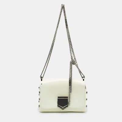 Pre-owned Jimmy Choo Lockett City Off White Brushed Leather Shoulder Bag