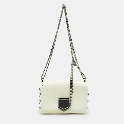 Jimmy Choo Lockett City Off White Brushed Leather Shoulder Bag
