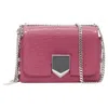 Jimmy Choo Lockett Petite Grainy Leather Shoulder Bag In Pink