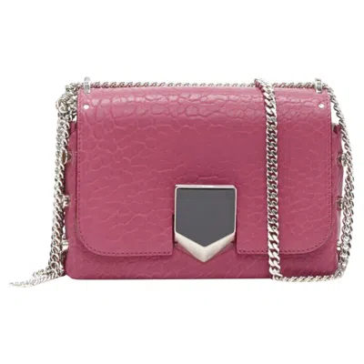 Jimmy Choo Lockett Petite Grainy Leather Shoulder Bag In Pink