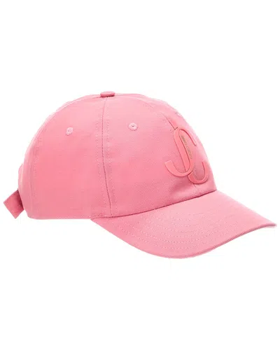 Jimmy Choo Logo Canvas Hat In Pink