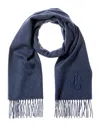 Jimmy Choo Logo Cashmere Scarf In Blue
