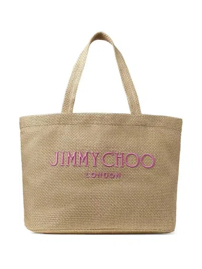 JIMMY CHOO LOGO-EMBROIDERED TOTE BAG