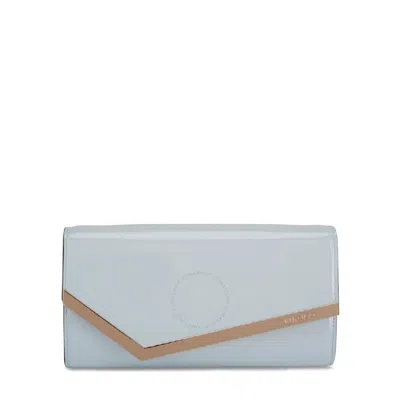Jimmy Choo Logo Engraved Emmie Clutch In Blue