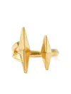 Jimmy Choo Double Diamond Ring In Gold