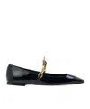 Jimmy Choo Logo Flats In Black