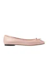 Jimmy Choo Elme Nappa Leather Ballet Flats In Nude
