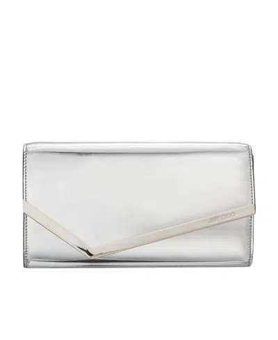 Jimmy Choo Logo Hand-held Bag In White