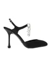 Jimmy Choo Verity 95 Embellished Satin Pumps In Black