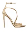 Jimmy Choo Gold Azia 110 Heeled Sandals In Nude