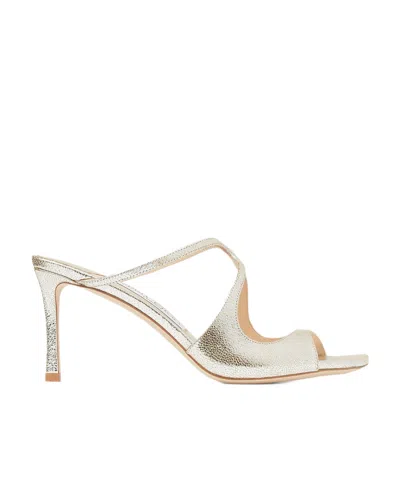 JIMMY CHOO LOGO HIGH-HEELED SANDALS