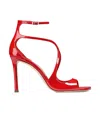 Jimmy Choo Azia 95 Patent Leather Sandals In Red