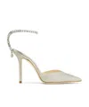 Jimmy Choo Platinum Glitter Saeda 100 Pumps