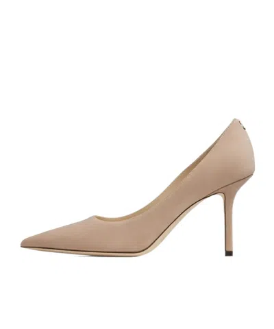 Jimmy Choo Logo High Heels In Nude