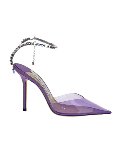 Jimmy Choo Purple Saeda 100 Heels In Wisteria/aurora