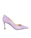 Jimmy Choo Cass Suede And Patent Leather Pumps In Purple