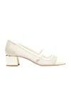 Jimmy Choo 45mm Elisa Mesh Mary Jane Pumps In White