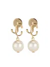 Jimmy Choo Logo-lettering Pearl Earrings In Gold