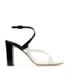 Jimmy Choo Logo Logo Thick Heeled High Heeled Sandals In Black