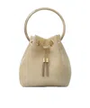 Jimmy Choo Bon Bon Metallic Mesh Top Handle Bag In Nude