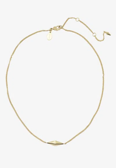 Jimmy Choo Logo-pendant Necklace In Gold