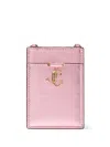 Jimmy Choo Logo-plaque Card Holder In Pink