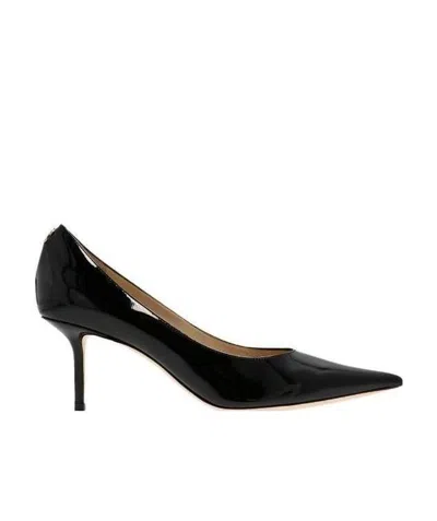 Jimmy Choo Logo Plaque Pumps In Black
