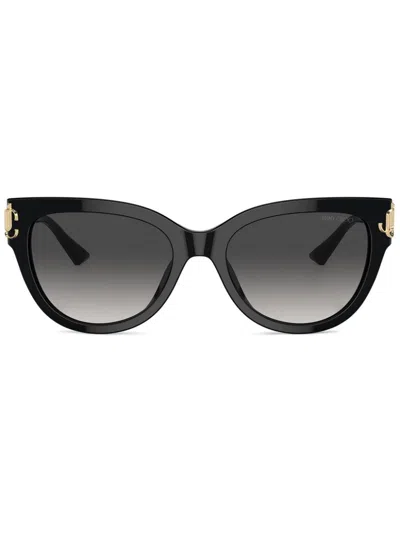 Jimmy Choo Logo-plaque Sunglasses In Black