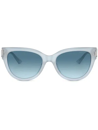 Jimmy Choo Logo-plaque Sunglasses In Blue