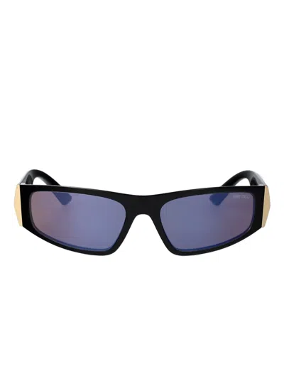 Jimmy Choo Logo-print Sunglasses In Black
