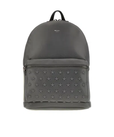 Jimmy Choo Logo Printed Zip-up Backpack In Black