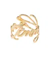 Jimmy Choo Logo Script Ring In Yellow