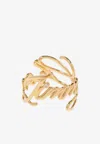 Jimmy Choo Logo Script Brass Ring