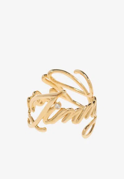 Jimmy Choo Logo Script Brass Ring
