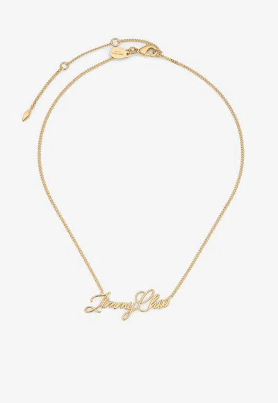 JIMMY CHOO LOGO SCRIPT NECKLACE