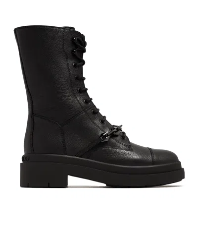 Jimmy Choo Logo Short Boots In Black