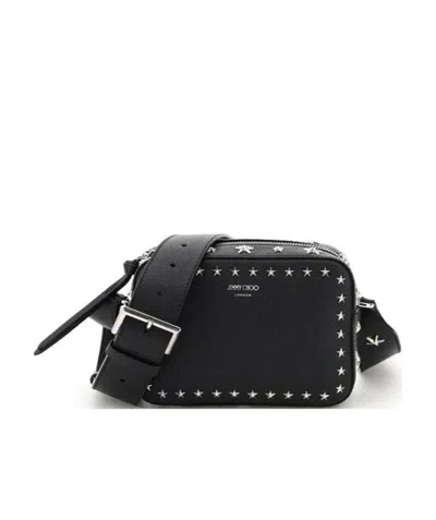 Jimmy Choo Logo Shoulder Bag In Black