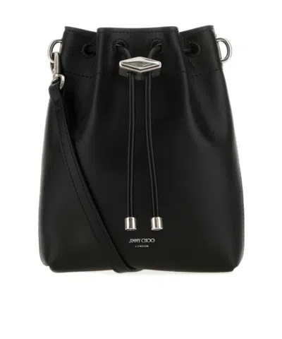 Jimmy Choo Logo Shoulder Bag In Black