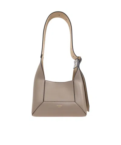 Jimmy Choo Logo Shoulder Bag In Nude