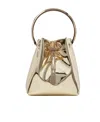 Jimmy Choo Mini Bon Bon Mirror Top Handle Bag In Nude