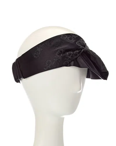 Jimmy Choo Logo Silk Hair Band In Black