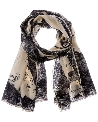 Jimmy Choo Logo Silk Scarf In Transparent